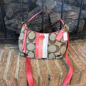 Vintage Coach Signature Canvas Demi Shoulder Bag. Rare Color Scheme!!!!